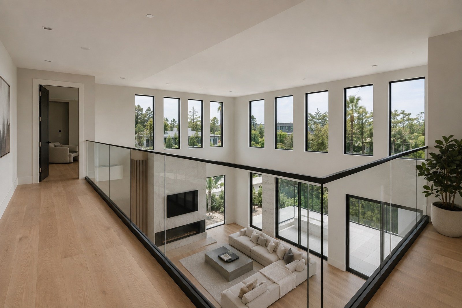 Newly completed residential interior prepared for final construction cleaning